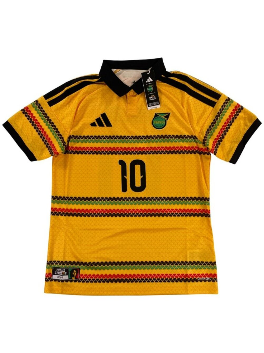 Adidas Jamaica Bob Marley #10 2026 Home Replica Soccer Jersey Yellow Sz M NEW